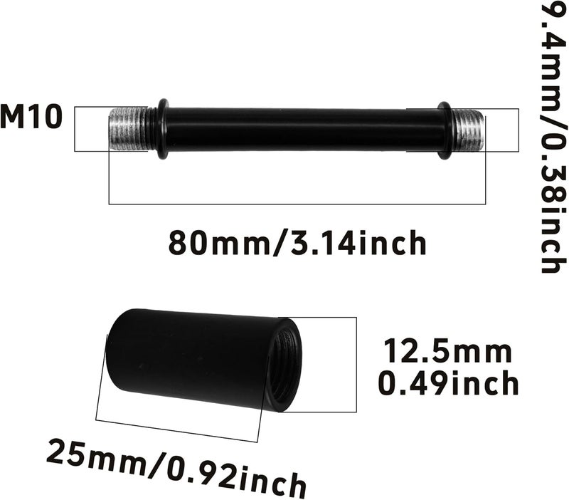 AUXBC 4 Sets 3.15” Straight Pipe Lamp Stem Kit, M10 Double End Threaded Lamp Rod Long Extension Risers, Black Lamp Parts Replacement for DIY Floor Lamps, Table Lamps & Ceiling Lights - Image 2